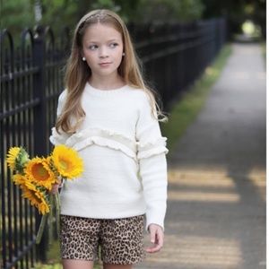 Zara girls soft cream ruffled sweater